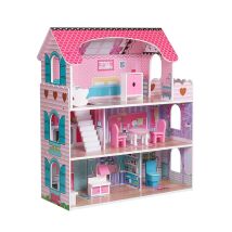 Maison De Poupées Landa Outdoor Toys Mdf 62x27x70 Cm 8 Accessoires Mobilier 3 Étages