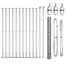 Clôture De Jardin Barrière De Jardin Ensemble De Clôture Set De 2 Acier Galvanisé 25 X 1,5 M Durable