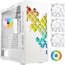 Boitier Pc Sans Alimentation - Tracery Argb (blanc) - Moyen Tour - Format E-atx