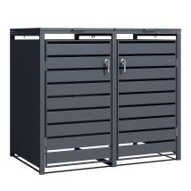 Cache Poubelle Métal Lucas Anthracite 2x240l
