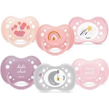 Lot De 6 Sucettes - Dodie - +18 Mois - Fille