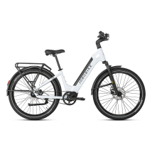 Vélo Électrique Urbain Intelligent Jobobike Luxe, Moteur Silencieux 36v 250w, App, Blanc