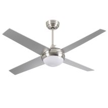 Ventilateur De Plafond Avec Lumière 4 Pales 56w 6 Vitesses Montana Silver Dayron