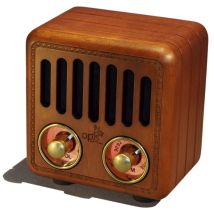 Opis Radio 2 – Petit Haut-parleur Bluetooth Rétro En Bois Et Radio Vhf (merisier)