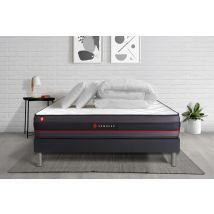 Pack Prêt A Dormir 140x200 Matelas Regen A Memoire De Forme + Sommier Kit Noir + Couette 240x220 Cm + 2 Oreillers 60x40c
