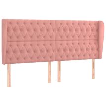 Tête De Lit Pour Lit Adult Décoration Murale Avec Oreilles Rose 183x23x118/128 Cm Velours