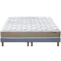 Matelas Mousse Accueil Latex 3 Zones Sommier 2x80x200 Bleu Deni