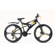 Vtt Tout-suspendu 26'' Bliss Noir-jaune 21 Vitesses Tc 47 Cm Roues En Magnesium Wyld