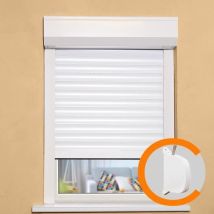 Volet Roulant H120 X L120 Cm Pvc Recoupable En Largeur Et Hauteur Manoeuvre Manuelle Sangle -coloris Blanc -
