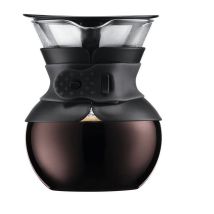 Cafetière Pour Over Manuelle Filtre Permanent En Verre Borosilicate Noir 0,5 L 11,5 Cm Bodum