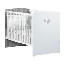 Lit Bébé - 120 X 60 Cm - Leaf - Blanc