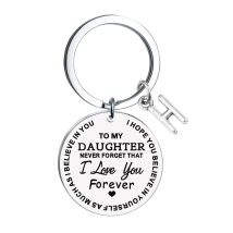 Porte-clés Avec Une Citation « À Ma Fille » Silver