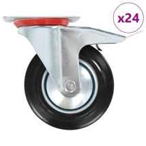 24 Pcs Roulettes Pivotantes 160 Mm Vidaxl