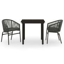 Ensemble De Salle À Manger De Jardin 3 Pcs Anthracite
