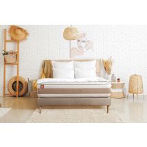 Ensemble Le Délicat 90x190cm Ressorts Ensaches + Memoire De Forme 5 Zones De Confort - Ep. 26cm + Sommier Kit Beige