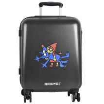 Valise Trolley Gris Foncé Avec Le Petit Chaperon Rouge Modèle Besukao - Kukuxumusu