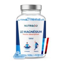Magnésium Bisglycinate Malate et Liposome + Vitamine B6 - Fatigue & Stress - 120 Gélules - Nutri&Co