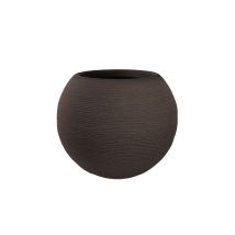 Vase En Résine Pour Plantes D'intérieur Et D'extérieur, Design Sphère Ronde D.40x33h Botticelli Marron