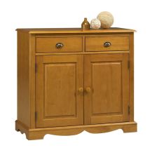 Buffet Pin Miel 2 Portes 2 Tiroirs 2 Niches Style Anglais L 101 H 90 P 42 Cm