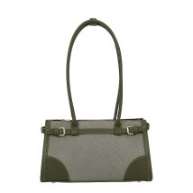 Sac À Main Épaule Pour Femme Amarante Avec Surpiqûres Et Ceinture Décorative Vert Gallantry