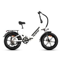 Vélo Électrique Wildeway Torpedo, Fat Bike 20" 48v 15ah, Blanc