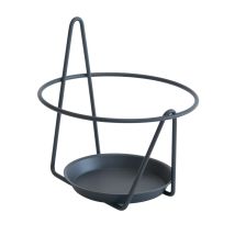 Porte Pot Soucoupe Mural Anthracite - 16-18 Cm - Acier Époxy