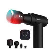 Homedics Novo+ Pistolet De Massage Musculaire Chaud Et Froid, 4 Embouts, 6 Intensités, Thérapie Chaud Et Froid, Étui De
