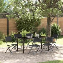 Ensemble De Salle À Manger Pour Jardin 7 Pcs Noir Vidaxl