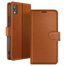 Étui Portefeuille Pour Iphone Xr Avec Fonction Support Et Languette Magnétique Marron Zanaé