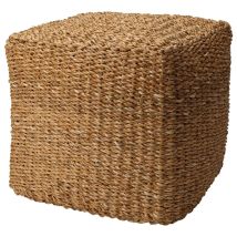 Pouf Carré Naturel 40x40x38 Cm Herbe De Mer Home&styling