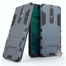 Housse Etui Coque Rigide Anti Choc Pour Nokia 5.1 Plus (2019) + Verre Trempe - Bleu Fonce