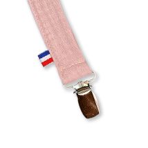 Attache Tétine En Coton Bio Teddy Rose