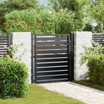 Portail De Jardin Verrouillable Noir 100x100 Aluminium