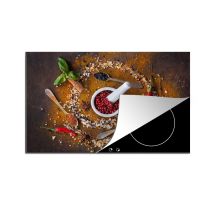 Tapis Plaque Induction Mortier - Cuillères - Épices Protection Plaque Induction 80x52