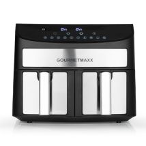 Gourmetmaxx 11339 Friteuse Double 7 L Autonome 2400 W Friteuse D’air Chaud Noir, Métallique