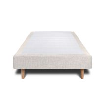 Sommier Tapissier Tissu Beige Clair 100x200 H35cm