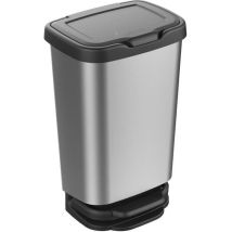 Mhome Poubelle A Pédale Jive - 40 L - Effet Alu - Gris