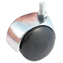 Roulette Double Galet 50mm Tige M8 Chromée Avl 595230ac