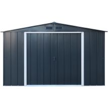 Abri De Jardin Métal - 7,79m² - Kit Ancrage - Anthracite