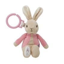 Peluche Vibrante Et Remontante 21cm Avec Anneau D'attache Flopsaut Pierre Lapin Origi