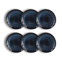 Lot De 6 Assiettes À Dessert En Grès Bleu 21cm Costa - Ogo Living