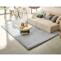 Joy - Tapis Rectangulaire - Fausse Fourrure - Gris - Gris