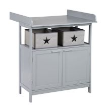 ROBA Commode à langer "Hamburg" – 2 portes + 2 boîtes – Gris