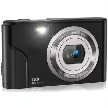 Appareil Photo Enfant 36mp 16x Zoom 2.7k Full Hd Avec Détection De Visage Noir Yonis