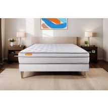 Matelas 140x200 Memo Luxe Ressorts Ensachés + Mémoire De Forme 5 Zones De Confort Maxi Épaisseur