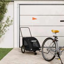 Remorque De Vélo Pour Animaux De Compagnie Noir Vidaxl