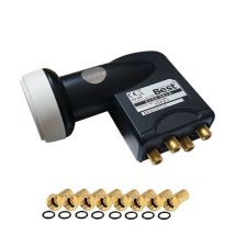 Best Germany Hg404 Lnb Quad 0,1db Full Hd Compatible 4k Astra Tntsat Fransat + 8 Fich