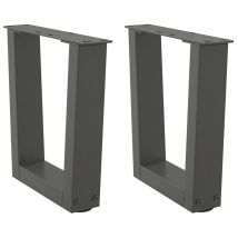 Pieds De Table Basse En Forme De V, 2 Pièces, Anthracite, 30 X (30-31,3) Cm, Vidaxl
