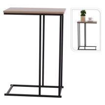 Table D'appoint Avec Dessus En Mdf Naturel Et Noir H&s Collection