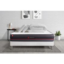 Pack Prêt A Dormir 200x200 Matelas Regen A Memoire De Forme + Sommier Kit Blanc + Couette 260x240cm + 2 Oreillers 60x40c